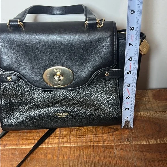 Coach Black Blake Flap Caryall Leather Satchel - Picture 16 of 16